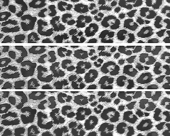 Black and Grey Cheetah Print Birthday - Side Strips ~ Edible 2D Fondant Birthday Cake Side Toppers ~ D24736