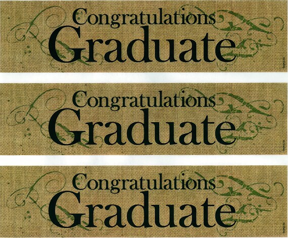 Congratulations Graduate ~ Edible 2D Fondant Birthday Cake Side Toppers ~ D24096