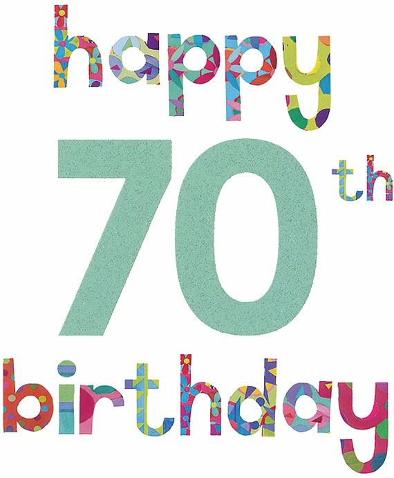 Happy 70th Birthday ~ Edible 2D Fondant Birthday Cake/Cupcake Topper ~ D6000