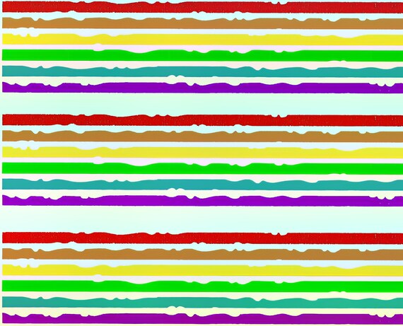 Rainbow Paint Birthday ~ Edible 2D Fondant Birthday Cake Side Toppers ~ D24107