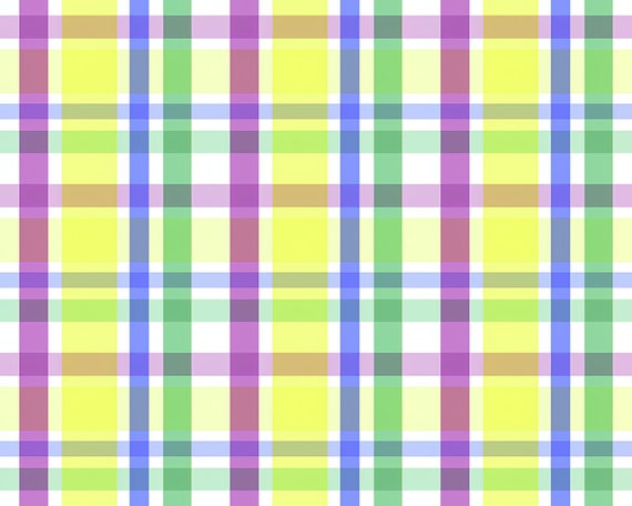 Pastel Plaid Birthday - 2D Fondant Edible Cake & Cupcake Topper For Birthdays and Parties! - D24355