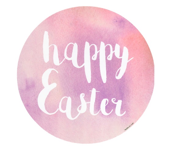 Pastel Pink Happy Easter ~ Edible 2D Fondant Birthday Cake/Cupcake Topper ~ D22050