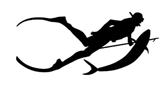 Spear Fishing Diving Birthday ~ Edible 2D Fondant Birthday Cake/Cupcake Topper ~ D24698