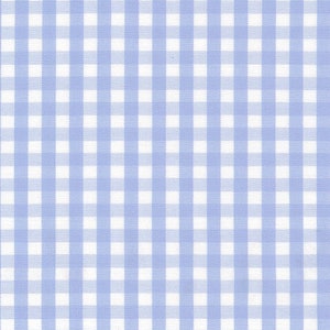 Baby Blue Gingham Checker Print Birthday - Edible 2D Fondant Cake Cupcake Topper For Birthdays and Parties! - D24406