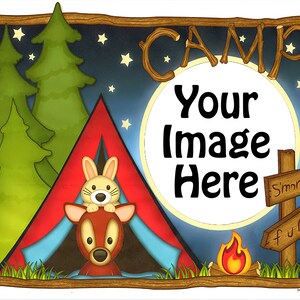 Camping ~ Edible 2D Fondant Birthday Cake/Cupcake Topper ~ D110