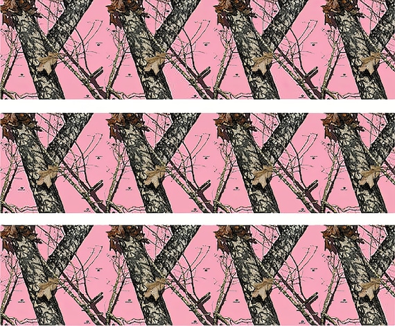 Pink Camo Birthday ~ Edible 2D Fondant Birthday Cake Side Toppers ~ D5444