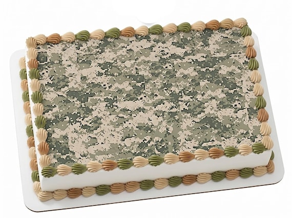 Digital Camo Edible Cake Topper, Army Military Frosting Sheet Image, Hunting Birthday ~ D24052