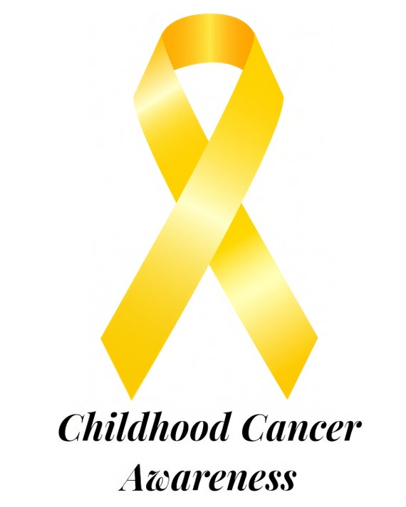 Gold Childhood Cancer Awareness Ribbon ~ Edible 2D Fondant Birthday Cake/Cupcake Topper ~ D24507
