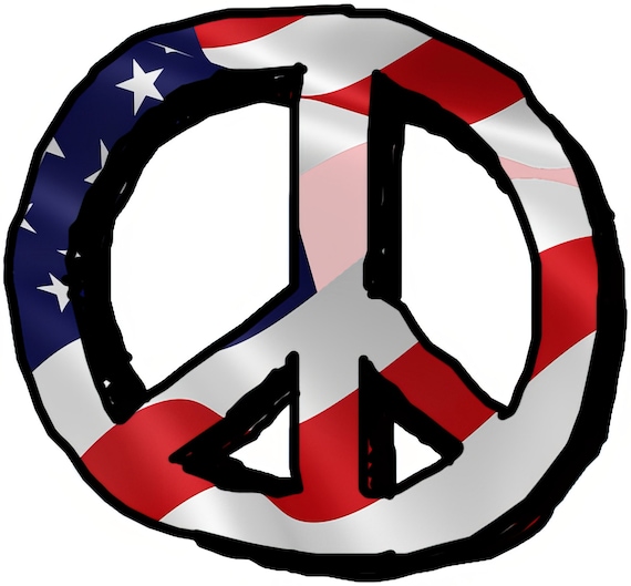 Patriotic Hippie Peace Sign Birthday ~ Edible 2D Fondant Birthday Cake/Cupcake Topper ~ D22966