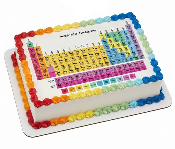 Periodic Table Edible Cake Topper, Chemistry Science Frosting Sheet Decoration ~ D20127