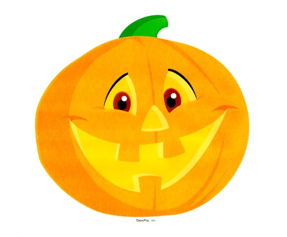 Smiling Pumpkin ~ Edible 2D Fondant Birthday Cake/Cupcake Topper ~ D267