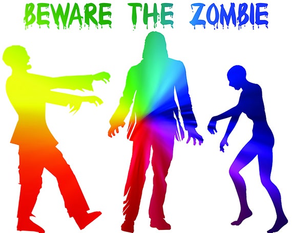 Halloween Beware The Zombies ~ Edible 2D Fondant Birthday Cake/Cupcake Topper ~ D21636