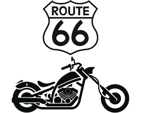 Route 66 Motorcycle ~ Edible 2D Fondant Birthday Cake/Cupcake Topper ~ D21691