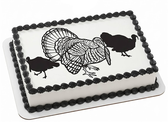 Wild Turkey Edible Cake Topper, Hunting Frosting Sheet Image, Turkey Hunter Outdoor Country ~ D3997