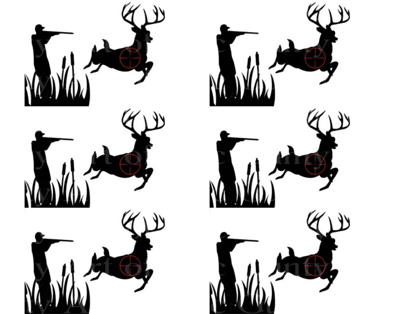 Deer Hunting Birthday Side Strips Edible 2d Fondant Birthday Cake Side Toppers D22525