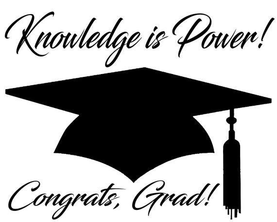 Knowledge is Power Graduation Cap - 2D Fondant Edible Cake & Cupcake Topper For Birthdays and Parties! - D24297