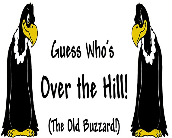 Over The Hill Buzzards Birthday ~ Edible 2D Fondant Birthday Cake/Cupcake Topper ~ D7725