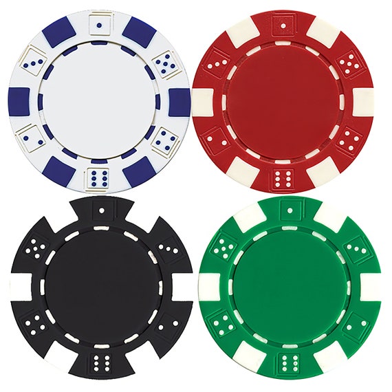 Casino 4 Poker Chips Birthday  ~ Edible 2D Fondant Birthday Cake/Cupcake Topper ~ D7331