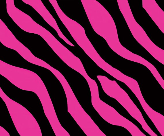 Magenta Zebra Print - Background Birthday ~ Edible 2D Fondant Birthday Cake/Cupcake Topper ~ D6902