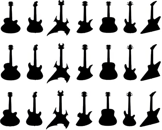 Rock Guitars Music Band Birthday ~ Edible 2D Fondant Birthday Cake Side Toppers ~ D22929