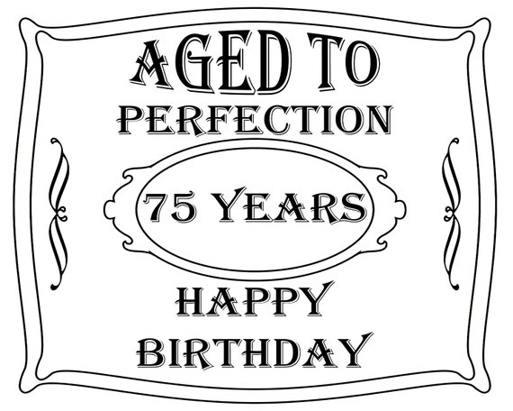 Aged To Perfection 75th Birthday ~ Edible 2D Fondant Birthday Cake/Cupcake Topper ~ D21905