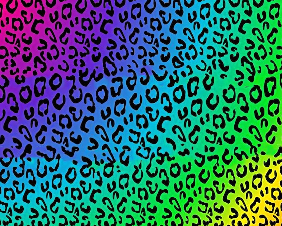 Rainbow Cheetah Print  Background ~ Edible 2D Fondant Birthday Cake/Cupcake Topper ~ D24716