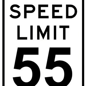 Speed Limit 55th Birthday Sign - 2D Fondant Edible Cake & Cupcake Topper For Birthdays and Parties! - D24333