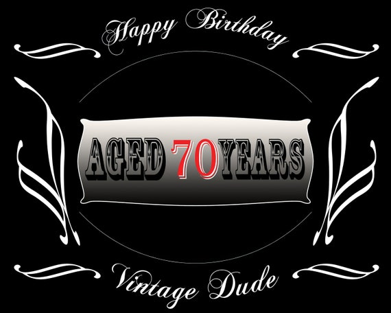 Aged 70 Years Birthday ~ Edible 2D Fondant Birthday Cake/Cupcake Topper ~ D21884