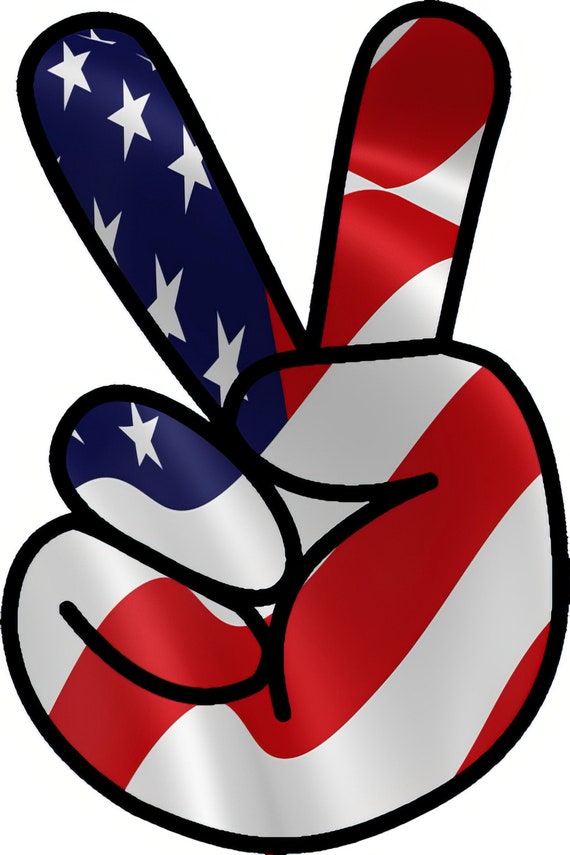 Patriotic Peace Sign Birthday ~ Edible 2D Fondant Birthday Cake/Cupcake Topper ~ D22961