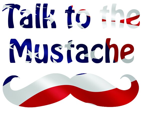 Talk To The Mustache Birthday ~ Edible 2D Fondant Birthday Cake/Cupcake Topper ~ D21697