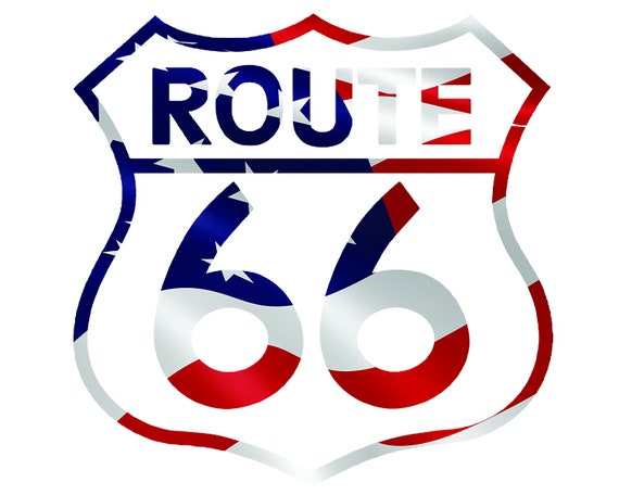 Route 66 American Flag Birthday ~ Edible 2D Fondant Birthday Cake/Cupcake Topper ~ D21737