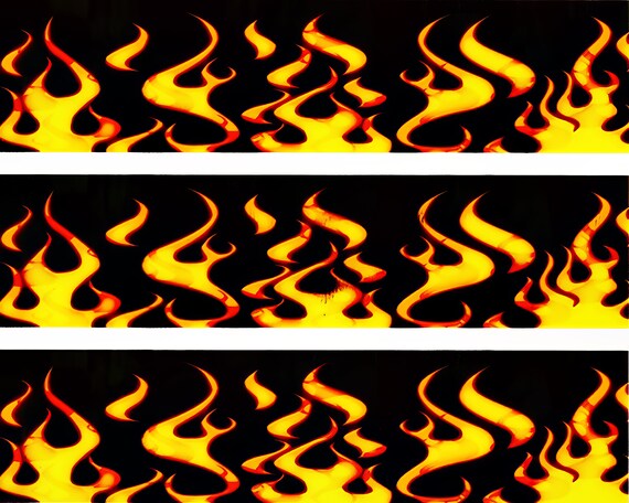 Flames - Birthday Background - Side Strips ~ Edible 2D Fondant Birthday Cake Side Toppers ~ D717
