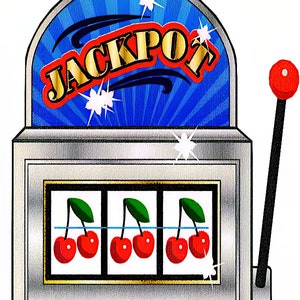 Jackpot Casino Slot Machine Birthday ~ Edible 2D Fondant Birthday Cake/Cupcake Topper ~ D22021