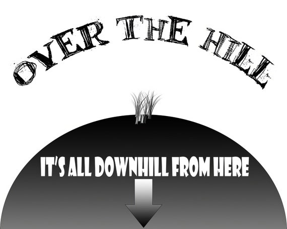 Over The Hill Birthday ~ Edible 2D Fondant Birthday Cake/Cupcake Topper ~ D21826