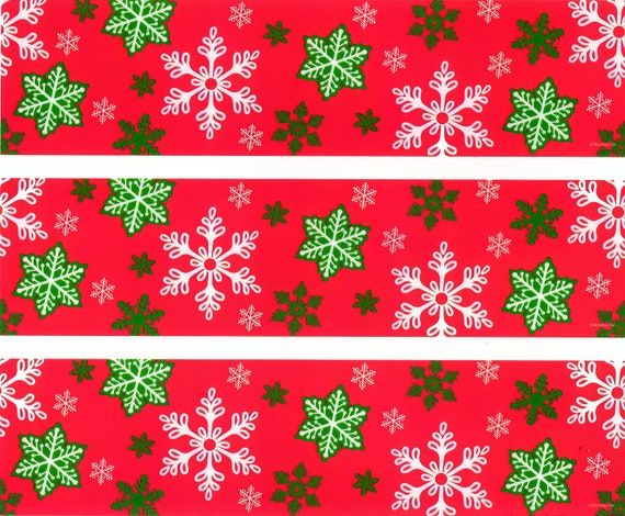 Christmas Snowflakes Birthday Side Strips ~ Edible 2D Fondant Birthday Cake Side Toppers ~ D518