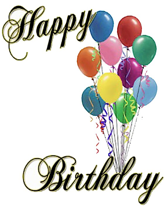 Happy Birthday Balloons ~ Edible 2D Fondant Birthday Cake/Cupcake Topper ~ D20096