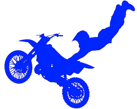 Motocross Dirtbike Blue Party Birthday - Edible Cake and Cupcake Topper For Birthday's and Parties! - D24747