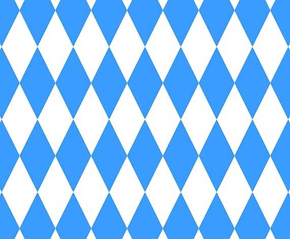 Oktoberfest Blue Checkered Background ~ Edible 2D Fondant Birthday Cake/Cupcake Topper ~ D20021