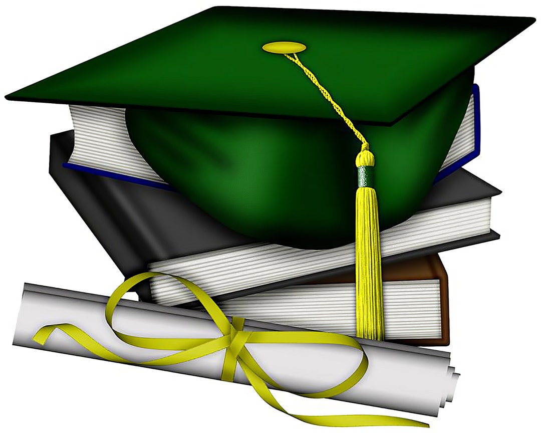Green Graduation Cap & Diploma ~ Edible 2D Fondant Birthday Cake ...