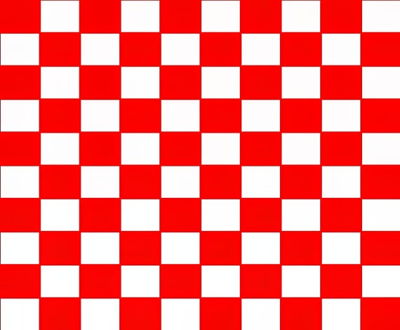 Red Checkerboard Birthday ~ Edible 2D Fondant Birthday Cake/Cupcake Topper ~ D24056