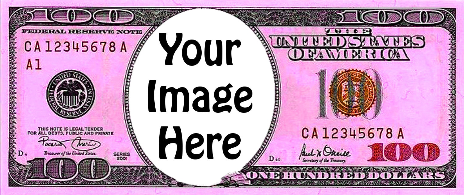 Pink 100 Dollar Bill Template