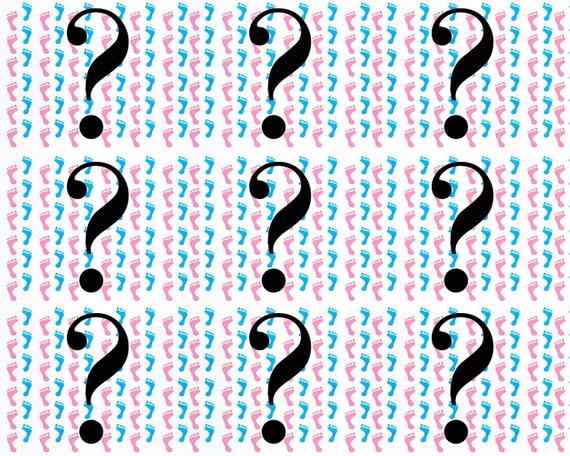 He or She? Gender Reveal Party Baby Shower - Side Strips ~ Edible 2D Fondant Birthday Cake Side Toppers ~ D22098