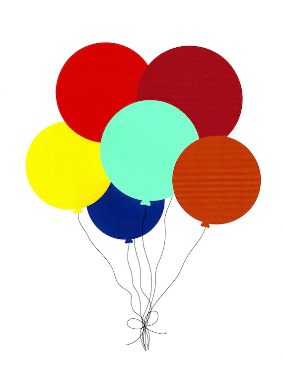 Balloons Happy Birthday ~ Edible 2D Fondant Birthday Cake/Cupcake Topper ~ D24084