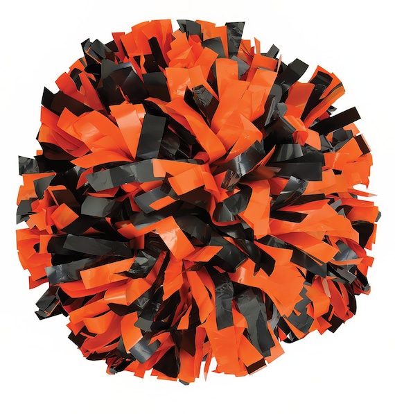 Orange & Black Pom Pon Birthday ~ Edible 2D Fondant Birthday Cake/Cupcake Topper ~ D9979