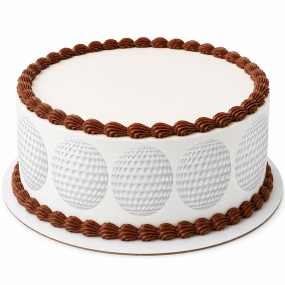 Golf Ball Pattern Edible Cake Side Strip, Golf Birthday Frosting Sheet Decoration ~ D22755