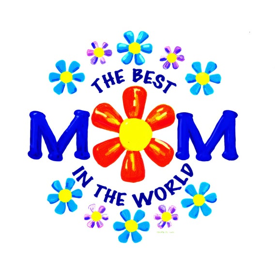 World's Best Mom Mother's Day Birthday ~ Edible 2D Fondant Birthday Cake/Cupcake Topper ~ D20669