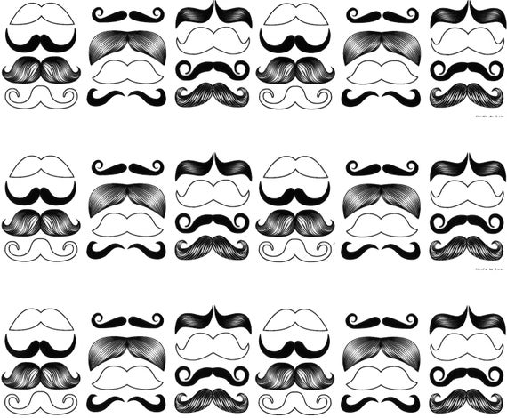 Mustache Birthday Side Strips ~ Edible 2D Fondant Birthday Cake Side Toppers ~ D20086