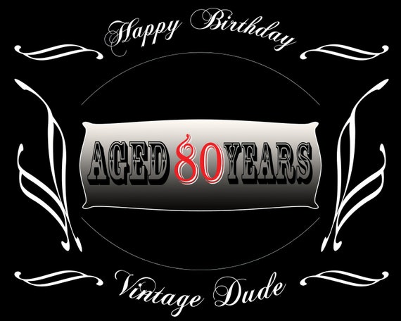 Aged 80 Years Birthday ~ Edible 2D Fondant Birthday Cake/Cupcake Topper ~ D21886