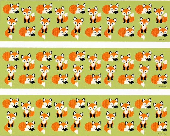 Foxes - Birthday Background - Side Strips ~ Edible 2D Fondant Birthday Cake Side Toppers ~ D22206