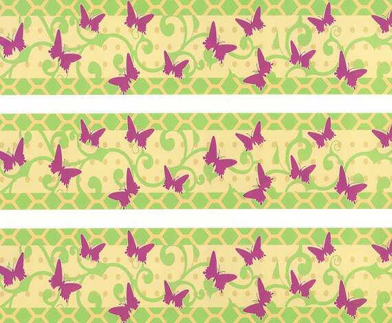 Butterfly - Birthday Background - Side Strips ~ Edible 2D Fondant Birthday Cake Side Toppers ~ D2949